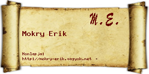 Mokry Erik névjegykártya